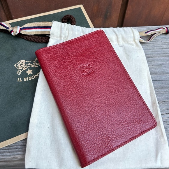 New Vintage IL Bisonte Passport Holder Notebook Cover Vegetable tanned Leather - Picture 3 of 6